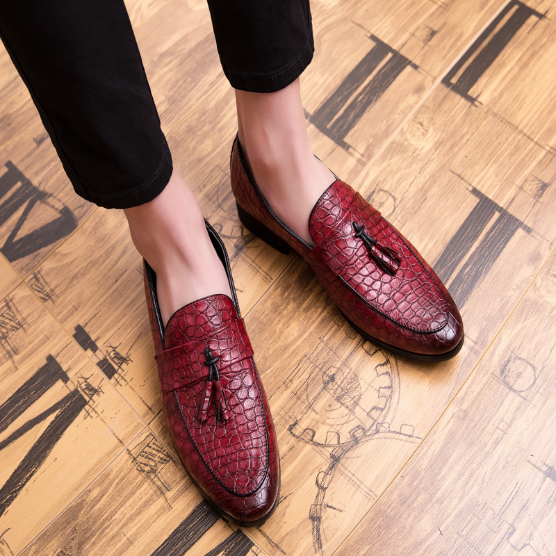 Men Shoes Loafers - Mocassins masculinos com estampa de pedra,