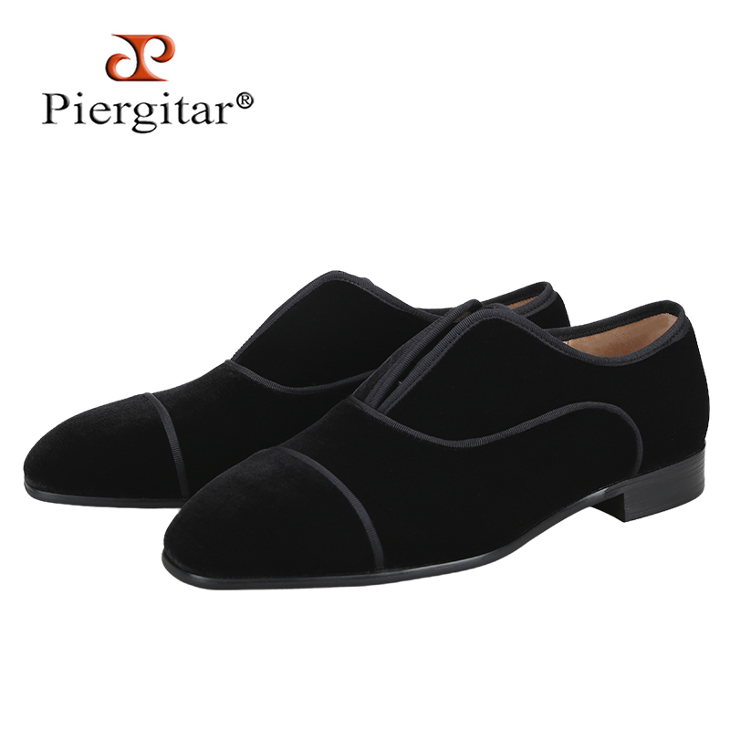 Men Shoes Red Bottom - Piergitar-Sapato Oxford de veludo estilo italiano,