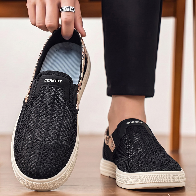 Men'S Shoes With Toes - Chinelos masculinos de verão com malha