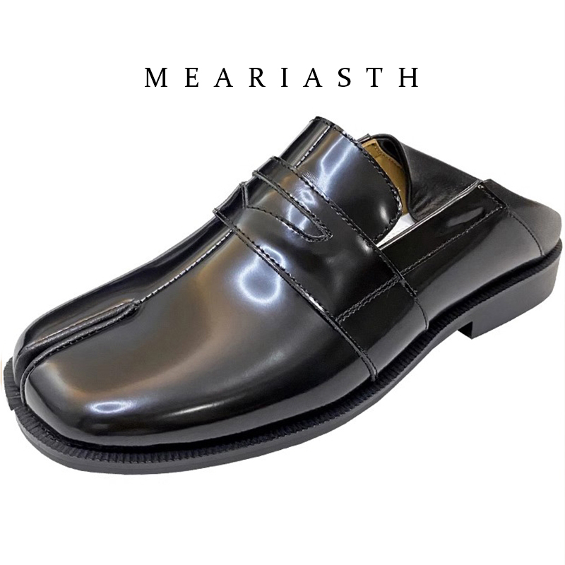 Men'S Shoes Top Brands - Sapatos Tabi Pretos de Couro Envernizado