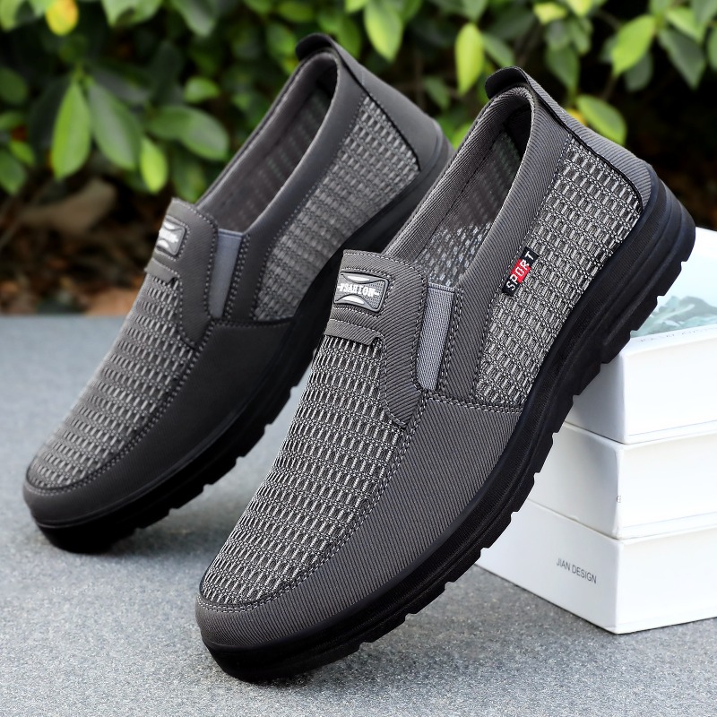 Men Shoes Loafers - Sapatos masculinos de malha respirável, com