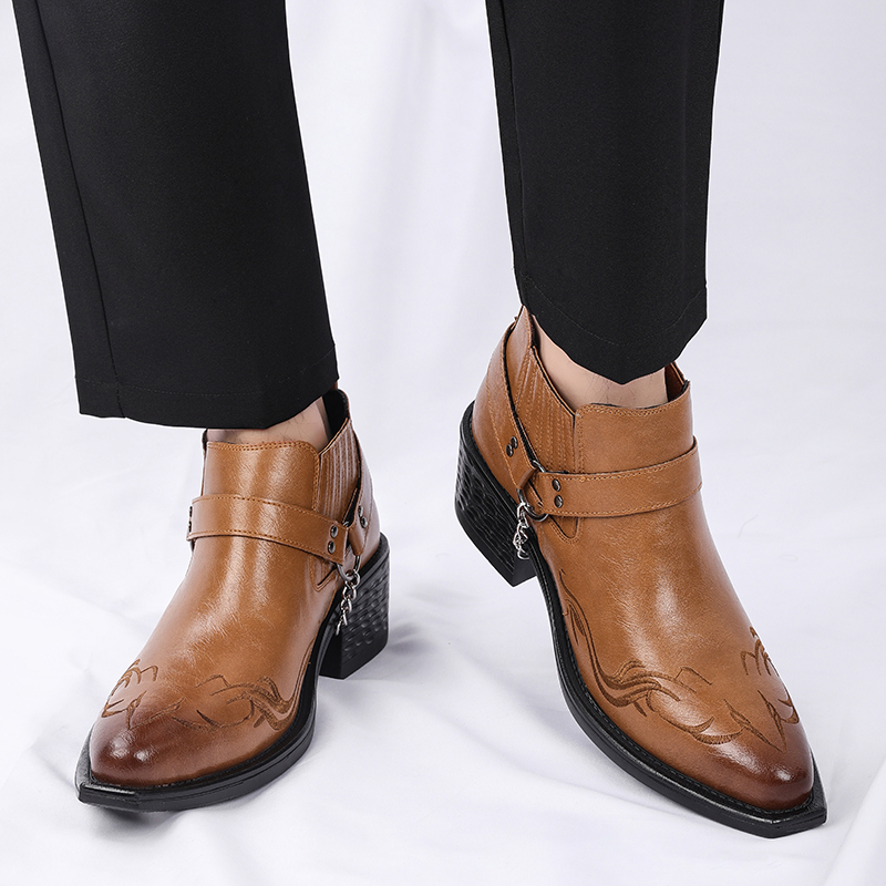Novas Botas de Couro Marrom/Pr - Men Shoes Formal avaliação e preço