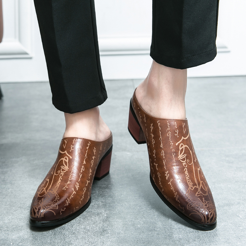 Mules de Couro Marrom para Hom - Men'S Shoes With Toes avaliação e preço