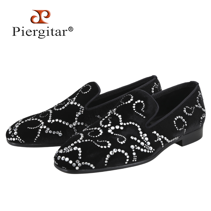 Piergitar-Veludo Preto e Octod - Men Shoes Red Bottom avaliação e preço