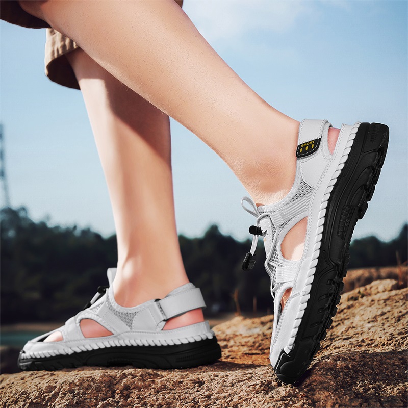 Sandálias masculinas feitas à  - Men'S Shoes With Velcro avaliação e preço