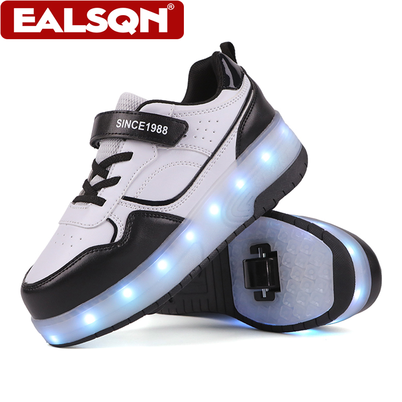 Novos Patins de Rodas Duplas c - Men'S Shoes With Velcro avaliação e preço