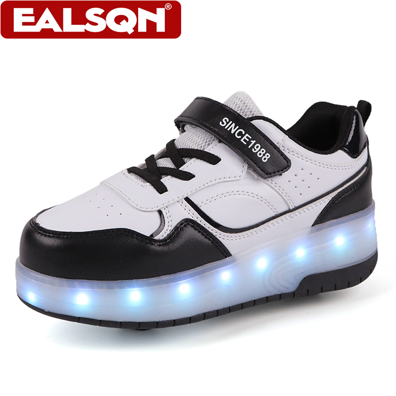 Novos Patins de Rodas Duplas c - Men'S Shoes With Velcro avaliação e preço