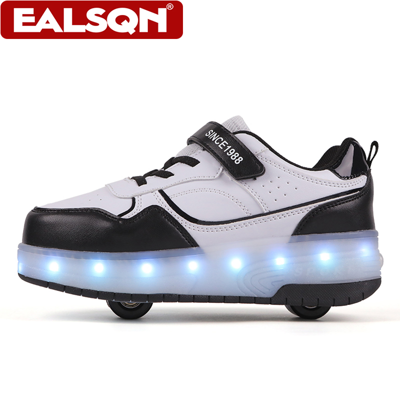 Novos Patins de Rodas Duplas c - Men'S Shoes With Velcro avaliação e preço